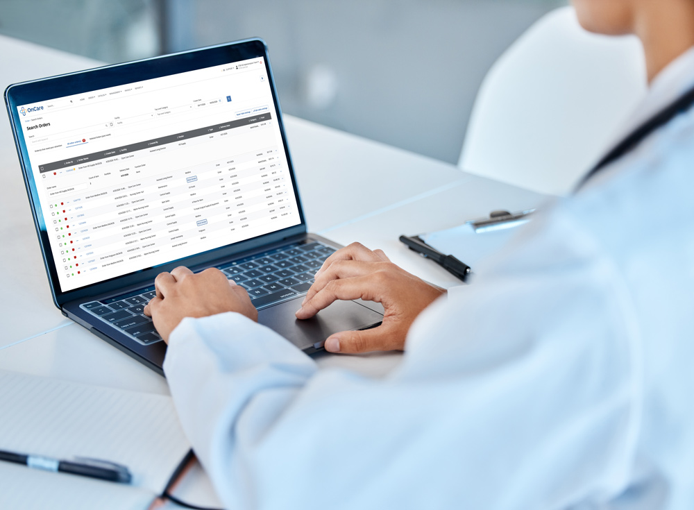 OnCare search orders page